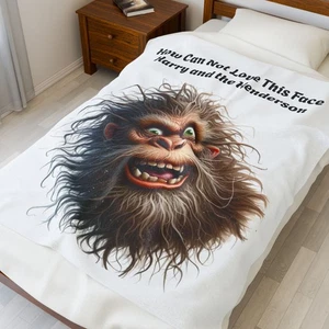 Harry and The Hendersons Bigfoot Love This Face Samt Plüsch Decke - Bild 1 von 22