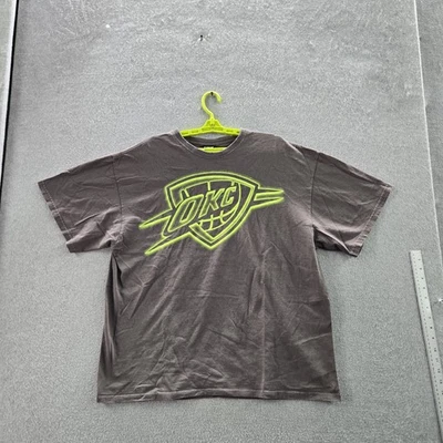 Oklahoma City Thunder Men Shirt 2XL Gray UNK OKC Logo NBA Short Sleeve - Image 1 of 4