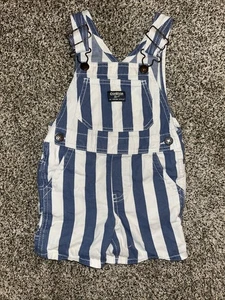 Salopette corta Oshkosh B’gosh blu a righe bianche taglia 2T - Foto 1 di 7