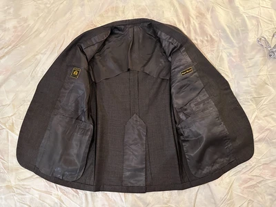 Chaqueta Blazer Oxford Clothes Onwentsia Para Hombre 42 R Gris Ventana 2 Botones Usada en Excelente Condición Foto 1 de 4