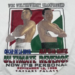 T-shirt vintage 98 Julio Cesar Chavez Oscar De La Hoya Ultimate Revenge Fight anni 90 - Foto 1 di 7