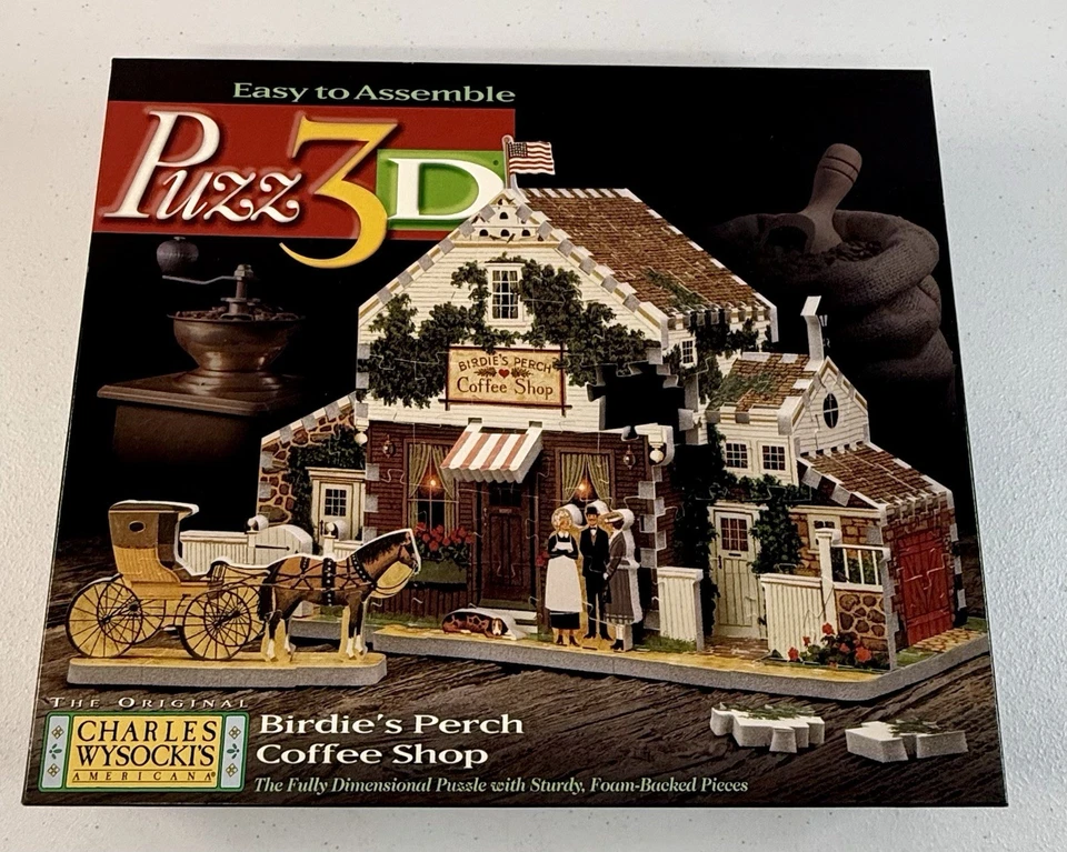Wrebbit Puzz 3D Puzzle Birdie's Perch Coffee Shop *MINT* - Image 1 of 1