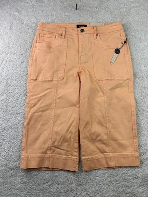 Pantalones NYDJ para mujer 8P naranja melocotón recortados elevación pliegue tiro alto elástico nuevos Foto 1 de 4
