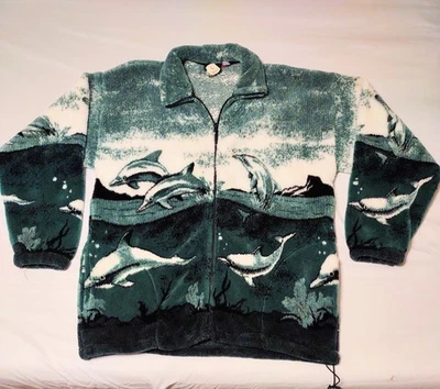 Chaqueta De Colección George Vine Dolphin Para Hombre XL Sherpa Vellón Cremallera Completa Hecha en EE. UU. Foto 1 de 4