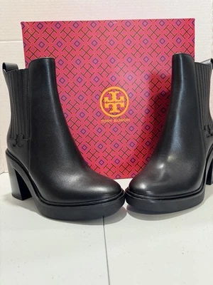 Tory Burch T-Gore/Heeled 72MM/Black/Vachetta Leather/Ankle Boot ~ Size 6 1/2 - Image 1 of 4