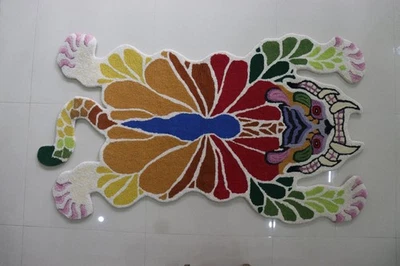 Colorful Hand-Tufted Boho Decorative Rug for Living Room, Bedroom & Art Spaces - Image 1 of 4