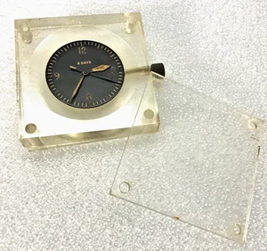 LeCoultre 8 Days 7 Jewel Small Clock In One Of A Kind Lucite Case - Picture 1 of 5