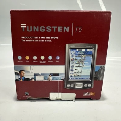 PalmOne Tungsten T5 Handheld PDA In Box With Cords Software Manual - READ DESCRI - Image 1 of 4