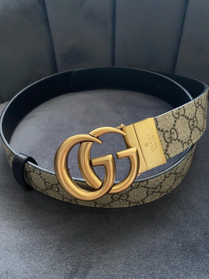 Auténtico Cinturón Reversible Gucci Supreme GG Talla 95cm Ajuste Cintura 32-34 Foto 1 de 4