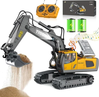 Escavatore Radiocomandato a Sabbia con Suono e Luce, Rotazione a 680 1/20 11CH, - Immagine 1 di 4