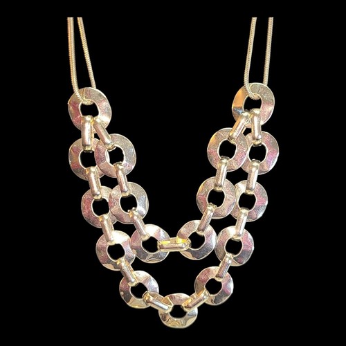 VETEMENTS Collana Natasha tono oro grossa doppia catena dichiarazione 20" 24"