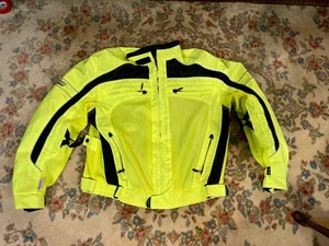Chaqueta de motocicleta Olympia Moto Sports BMW amarillo neón con detalles de malla talla XXL - Imagen 1 de 16