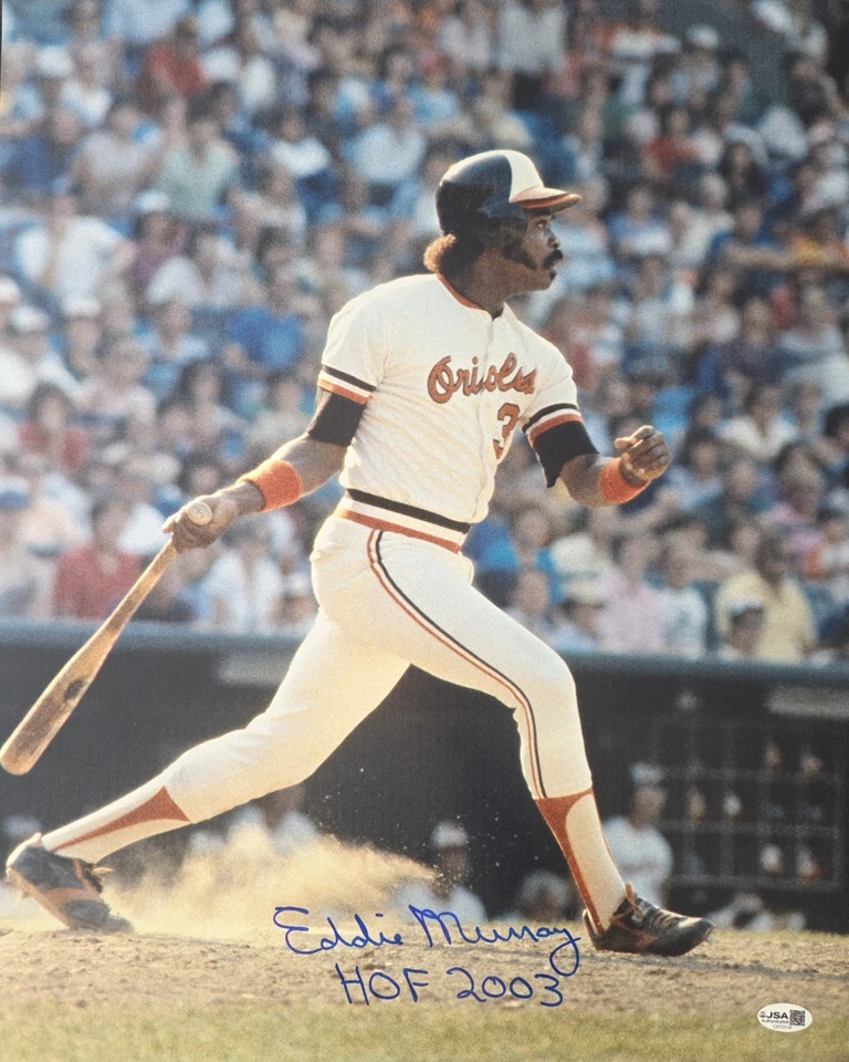 Eddie Murray Baltimore Orioles HOF Autographed 16x20 INSC JSA COA  - Image 1 of 1