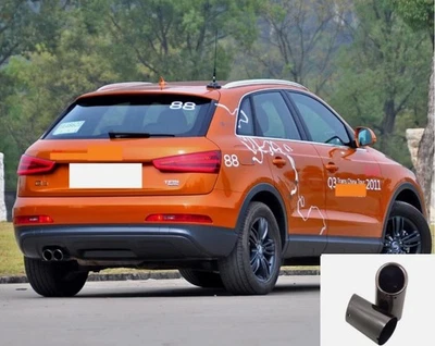 Black SS Car Rear Exhaust Muffler Tailpipe Tip For 2012-2017 Audi Q3 2pcs - Image 1 of 4