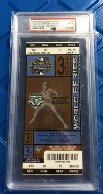 2003 WORLD SERIES Game 3 FULL Ticket PSA 10 GEM MINT, Yankees Jeter, POP 2!!! - Image 1 of 3