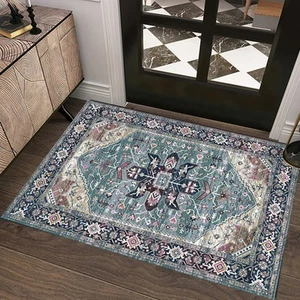 Tappeto zona vintage - 2x3 medaglione orientale invecchiato boho piccolo tappeto ingresso... - Foto 1 di 5