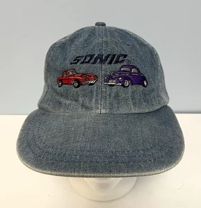 Gorra ajustable vintage Sonic Drive Denim Central AR Corvette Club Adams - Imagen 1 de 7