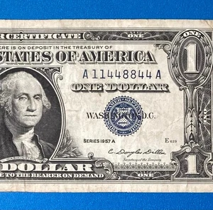 A 11448844 A REPEATER $1 One Dollar Bill Silver Certificate Fancy Serial Number - Picture 1 of 3