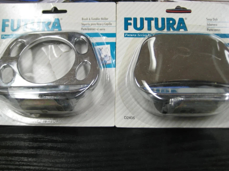 Jabonera y soporte para cepillo de dientes Franklin Futura D2406 piezas, cromo pulido Foto 1 de 1