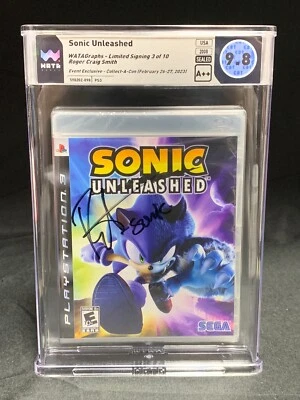Sonic Unleashed PS3 WATAGraph 9.8 A++ Signed Roger Craig Smith Auto #/10 WATA - Image 1 of 2