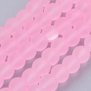 31.4" Strd 27 Color Transparent Glass Beads Frosted Round Loose Spacer 4~10mm - Picture 1 of 65