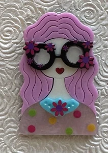 Acryl Brosche Damen Vintage Stil - Bild 1 von 1