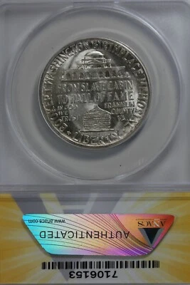 1948-S  .50   ANACS  MS 66 BOOKER T WASHINGTON    Classic Silver Commemorative   - Image 1 of 2