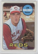 2018 Topps Heritage 1969 Buybacks Jim Maloney (50th Anniversary Logo on Right)