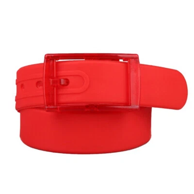 Cinturón de cintura de silicona con hebilla de plástico cintura lisa ajustable ι Foto 1 de 4