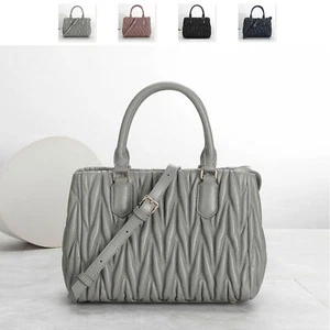 Kleine gesteppte Lammfell Leder Tragetasche Clutch Geldbörse Handtasche Mode Schultertasche - Bild 1 von 14