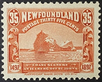 1897 SC#73 Newfoundland 'Iceburg off St. John's Coast' Red 35C Stamp VF-XF MH - Image 1 of 2