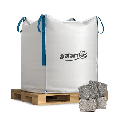 BigBag 1000 kg Granit Pflastersteine 7/9 cm – Garten | Terrasse Pflaster Palette - Bild 1 von 4