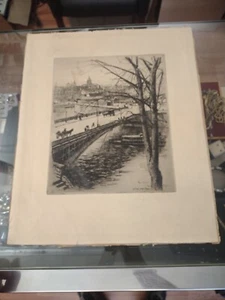 Eugène BÉJOT (1867-1931) Le Pont Saint Louis París 1905 - Imagen 1 de 11