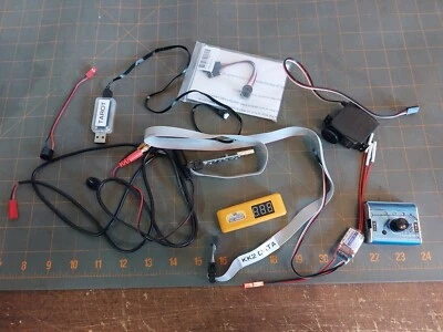 RC Airplane Parts Lot Electronics Wires Servo Cell Checker Turnigy Plush-12A - Image 1 of 4