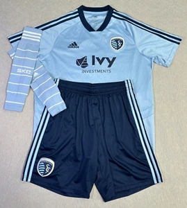 Kit de pantalones cortos de uniforme azul Adidas MLS Sporting KC Kansas City #2 talla L - Imagen 1 de 15