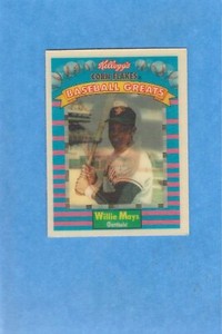 1991 Kellogs Corn Flakes Willie Mays Baseball Greats # 3 of 15 NICE!