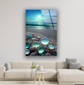 Colorful Sea Stones Glass Wall Art - Picture 1 of 6