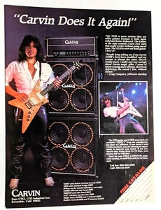 JEFFERSON STARSHIP / CRAIG CHAQUICO / 1986 V220 CARVIN GUITARS MAGAZINE PRINT AD - Picture 1 of 1
