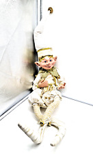 2021 Gold And Ivory Cream Christmas Elf Jester Figurine NMT 5563606