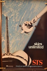 Poster Vintage NASA Space Shuttle STS Vista della Terra, Rockwell International, C - Foto 1 di 3