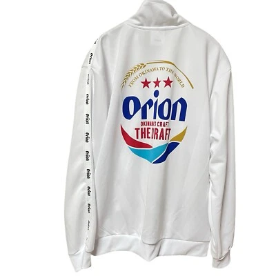 NUOVO Orion Beer Okinawa Japan Track Jacket maglia con logo zip intera - Immagine 1 di 4