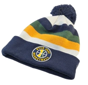 Utah Jazz NBA New Era Triblock Puños Pom Tejido Calavera Gorra Oro Marino Verde OSFM - Imagen 1 de 13
