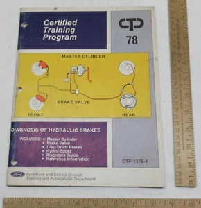 CTP 78 - DIAGNOSIS OF HYDRAULIC BRAKES - Ford - BOOKLET - listing #4206 - Picture 1 of 8