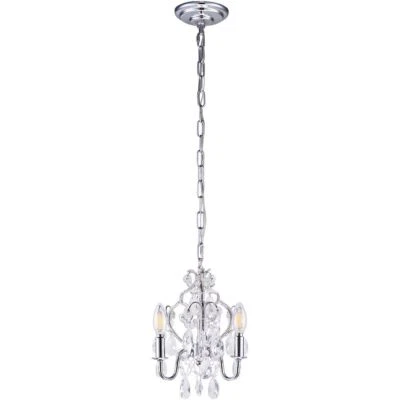 Crystal Chandelier Pendant Chrome Shabby and Chic Light Bathroom Bedroom Fixture - Image 1 of 4