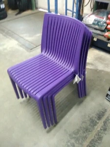 Papatya Cool Side Chair Purple - Set of 4 Chairs Stackable - Picture 1 of 6