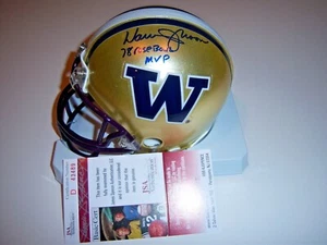 WARREN MOON WASHINGTON HUSKIES,HOUSTON OILERS LAST 1 JSA/COA SIGNED MINI HELMET - Picture 1 of 1