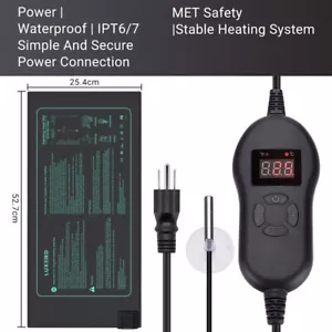 Luxbird Heat Mat Heating Warm Temperature Controller Thermostat Brewing Wine US - Picture 1 of 13