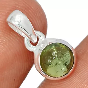 Natural Green Tourmaline 925 Sterling Silver Pendant Jewelry CP52146 - Picture 1 of 1