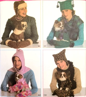 UC Simplicity 4780 Sew Pattern Matching Owner Dog Jacket Coat Hat Scarf Mittens - Image 1 of 4