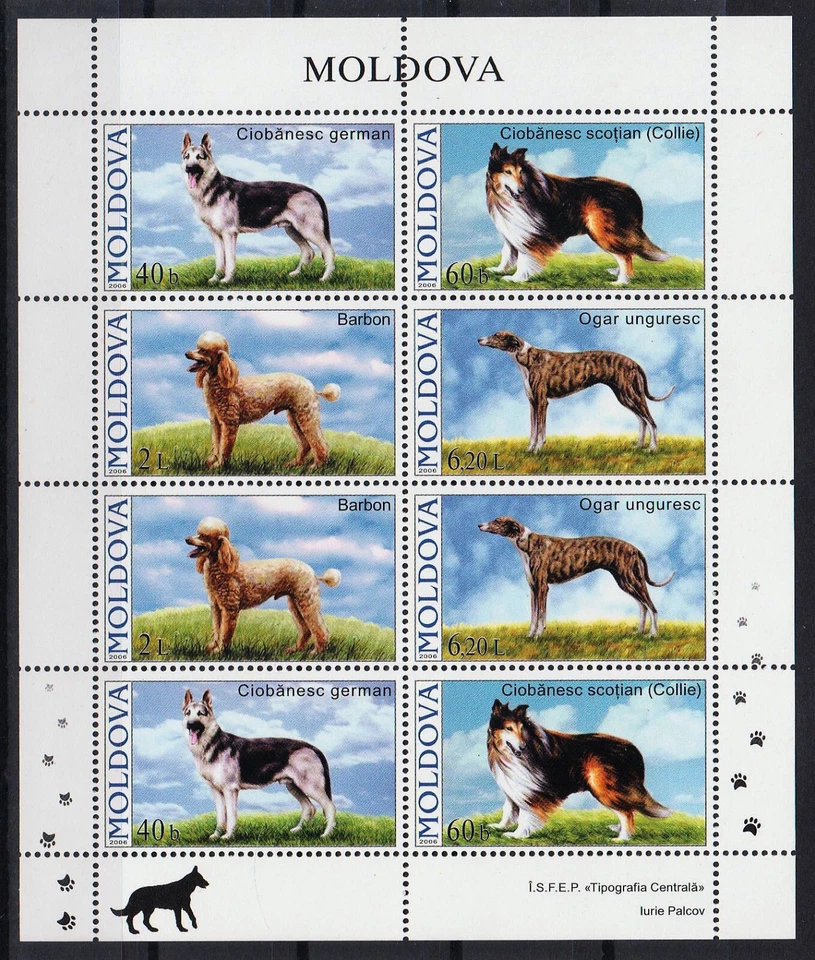 MOLDOVA 2006 DOGS - full sheet - 2 sets, MNH - Image 1 of 1